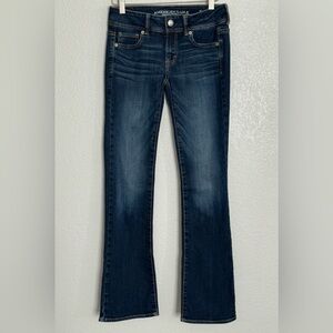 American Eagle Outfitters Kick Boot Dark Blue Jeans
